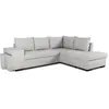 CASAPY Canapé d'angle convertible réversible 4 places MITCHELL - Tissu Gris - L 247 x P 91 x H 205 cm - Coffre de rangement