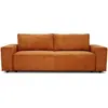 CASAPY Canapé convertible 3 places josh - tissu velours côtelé terracotta - l 239 x p 86 x h 85 c