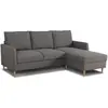 CASAPY Canapé d'angle fixe 3 places CHIPY - Tissu anthracite - Réversible - L 192 x P 137 x H 82 cm - Pieds noir