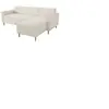 Cstore Canapé d'angle réversible - 3 places - BOB - Velours cotelé - Ecru - 197 x 138 x 65 cm