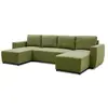 Canapé d'angle convertible panoramique PHARELL 5/6 places - Tissu oliv...