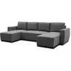 Canapé d'angle convertible panoramique PHARELL 5/6 places - Tissu anth...