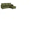 Canapé d'angle fixe - 3 places - CHIPY - Tissu Lincoln Kaki - Pieds bo...