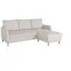 Canapé d'angle fixe - 3 places - CHIPY - Tissu Lincoln Perle - Pieds b...