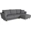NO NAME  Canapé d'angle convertible réversible - 3 / 4 places - CLAUDIUS - Tissu Lincoln Anthracite - Coffre - 244 x 158 x 86 cm