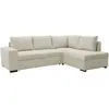 CASAPY Canapé d'angle convertible réversible nirvana 4 à 5 places - tissu velours côtelé perle