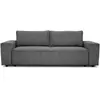 CASAPY Canapé 4 places - JOSH - Velours cotelé anthracite - 241 x 86 x 88 cm