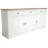 CAMIF Enfilade 3 portes et trois tiroirs effet bois et blanc L200 cm