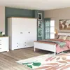 CAMIF Armoire 3 portes + 2 tiroirs BASTIDE coloris blanc
