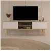 Meuble TV Toronto - Chêne&Blanc - 160 cm - 2 portes - 2 étagères - Pie...
