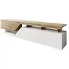 Mirjan24 Mobilier1 - Meuble tv Comfivo AC104, Blanc + Wotan chêne, Le nombre de portes: 0, Nombre de tiroirs: 0, 200x47x35cm
