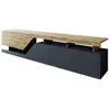 Mirjan24 Mobilier1 - Meuble tv Comfivo AC104, Anthracite + Wotan chêne, Le nombre de portes: 0, Nombre de tiroirs: 0, 200x47x35cm