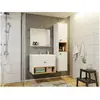 LOUNGITUDE Ensemble de salle de bain Providence J100, Blanc + Chêne Ar...