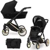 Kunert Ivento Premium 2in1 Poussette avec cadre doré en noir