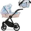 Kunert IVENTO 2in1 Poussette en bleu/rose avec cadre noir