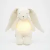 Moonie Peluche veilleuse lapin nature bio avec sons & lumières blanc polaire