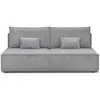 HOMIFAB Canapé convertible 3 places avec coffre de rangement en velours côtelé gris clair - Milla