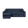 Canapé d'angle convertible et réversible 3 places ROMAN - Tissu bleu f...