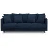 Canapé droit fixe 4 places - Tissu bleu - Classique - L 212 x P 93 cm ...
