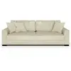HOMIFAB Canapé convertible 3 places en velours côtelé beige avec coffre de rangement - Robin