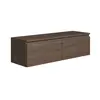 SELSEY Meuble TV 2 portes -suspendu - BEMMI- 100 cm - noyer du Wisconsin