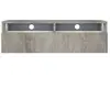 SELSEY Meuble TV - REDNAW - 100 cm - gris béton - 2 niches ouvertes - avec tiroir - style moderne - avec LED