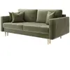 SELSEY Canapé convertible - VALICO - 230 cm - 3 places - olive hydrophobe