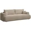 SELSEY Canapé convertible trois places - OVO - tissu chenille beige