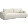 SELSEY Canapé convertible trois places - OVO - tissu chenille crème
