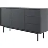 SELSEY Commode - VIVIARO - 154 cm avec trois tiroirs - noir