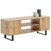 KOBI Meuble TV Focus chêne doré, pieds métal loft