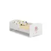 KOBI Lit enfant luk bar 160x80 fée rose avec matelas Lit simple LUK blanc
