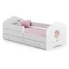 KOBI Un lit 160 x 80 cm + sommier + matelas + tiroir + barrière de protection