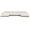 Canapé panoramique 6 places en tissu structurel beige clair