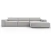 Micadoni Home Canapé d'angle 4 places en tissu structuré gris clair