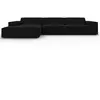 Micadoni Home Canapé d'angle 4 places en velours noir
