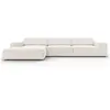 Micadoni Home Canapé d'angle 4 places en tissu structuré beige clair