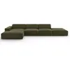 Micadoni Home Canapé d'angle 5 places en velours vert