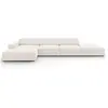 Micadoni Home Canapé d'angle 5 places en tissu structuré beige clair