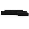 Micadoni Home Canapé d'angle 4 places en velours noir