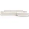 Micadoni Home Canapé d'angle 4 places en tissu structuré beige clair