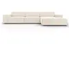 Micadoni Home Canapé d'angle 4 places en velours beige clair