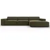 Micadoni Home Canapé d'angle 4 places en velours vert