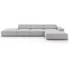 Micadoni Home Canapé d'angle 5 places en tissu structuré gris clair