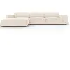 Micadoni Home Canapé d'angle 4 places en velours beige clair