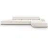 Micadoni Home Canapé d'angle 5 places en tissu structuré beige clair