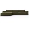 Micadoni Home Canapé d'angle 4 places en velours vert