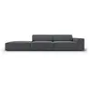 Micadoni Home Canapé 3 places en tissu structuré gris foncé