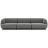 Micadoni Home Canapé 3 places en tissu velours gris clair