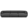 Micadoni Home Canapé 3 places en tissu velours gris